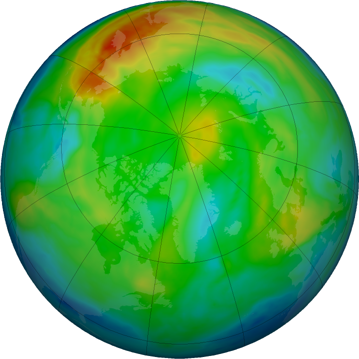 Arctic ozone map for 11 December 2022